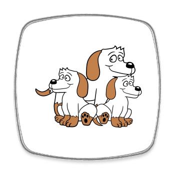 Three Dogs Family Child Mother Father Dad Mom Sweet - Square fridge magnet - white - Front