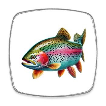 Rainbow trout - Square fridge magnet - white - Front