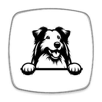 Bearded Collie - Square fridge magnet - white - Front