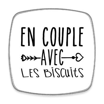 En Couple avec Biscuits, cadeau Fans de Biscuits - Magnet carré - blanc - Devant