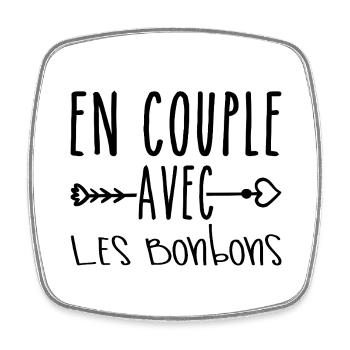 Couples with Candy, Gift Candy Fans - Square fridge magnet - white - Front