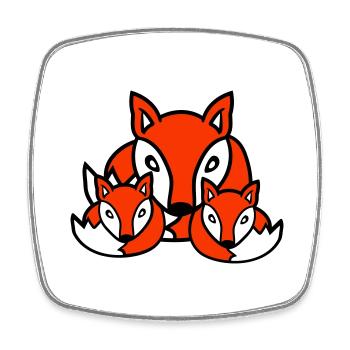 3 Renards Amis Famille Trois Enfants Équipe Mignon - Magnet carré - blanc - Devant