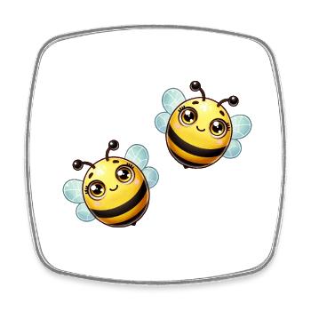 Bee Comic - Square fridge magnet - white - Front