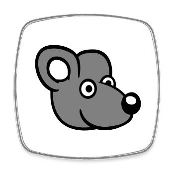 souris souris mignon petit rat rongeur drôle bande dessinée - Magnet carré - blanc - Devant