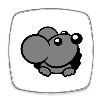 Trou de souris Trou de souris Trou de souris Peeps Mignon Drôle Bande dessinée - Magnet carré - blanc - Devant