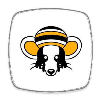 Mouse Raggae Jamaica Hat Rasta Lure Chill Hat - Square fridge magnet - white - Front