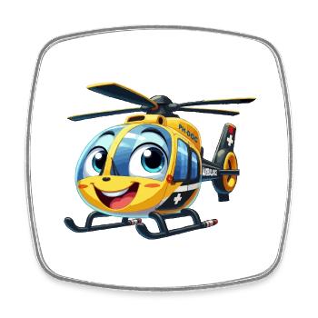 Trauma-Hubschrauber Junior - Viereckiger Kühlschrankmagnet - Weiß - Vorne