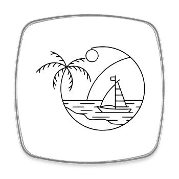 voilier Croisière Équipage Voile Mer Soleil - Magnet carré - blanc - Devant