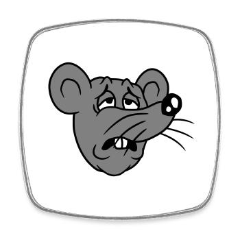 Souris épuisée triste désespérément fatiguée souffrance douce - Magnet carré - blanc - Devant