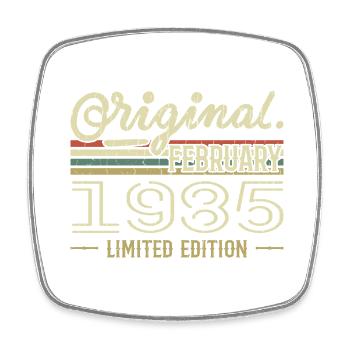 Februar 1985 Geschenk - Februar 1985 Geburtstag - Viereckiger Kühlschrankmagnet - Weiß - Vorne