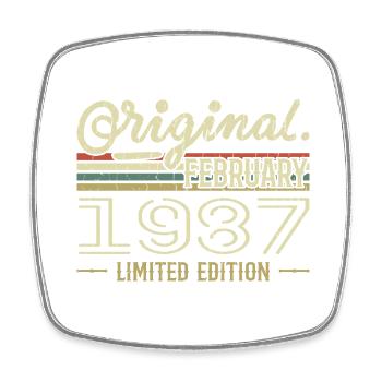Cadeau Février 1987 - Anniversaire Février 1987 - Magnet carré - blanc - Devant