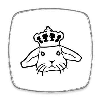 Royal Bunny Crown King Queen Prince Princess - Square fridge magnet - white - Front