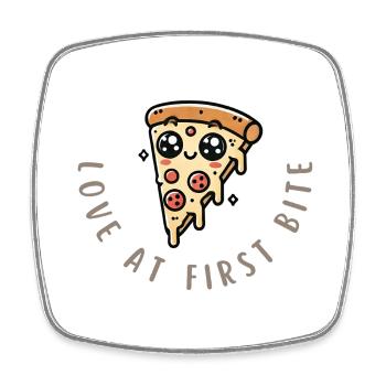 Melted Perfection – Pizza Lovers Unite! - Square fridge magnet - white - Front