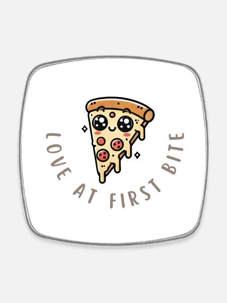 Melted Perfection – Pizza Lovers Unite! - Square fridge magnet - white