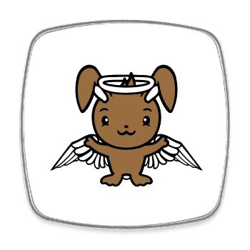 Hase Engel Heilig Himmel Flügel Gut fliegen Liebe - Viereckiger Kühlschrankmagnet - Weiß - Vorne
