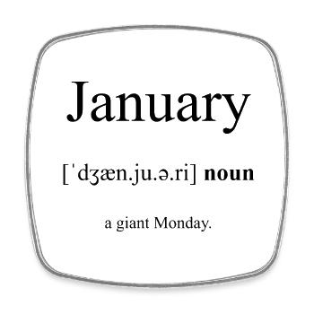 Janvier (Janvier) Dictionnaire de définitions - Magnet carré - blanc - Devant