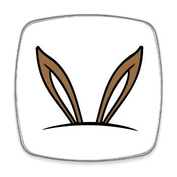 Hase Hasenohren Loch versteckt Tasche lustig süß - Viereckiger Kühlschrankmagnet - Weiß - Vorne