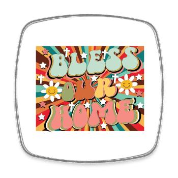 bless our home - Viereckiger Kühlschrankmagnet - Weiß - Vorne