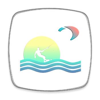Windkind Kitesurfer - Viereckiger Kühlschrankmagnet - Weiß - Vorne