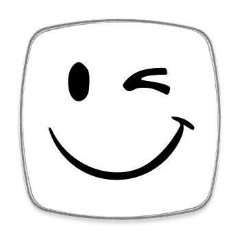 smile - Square fridge magnet - white - Front