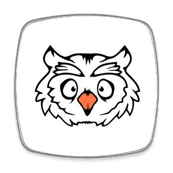 Eule Vogel Uhu Nachtvogel Schleiereule Kauz Comic - Viereckiger Kühlschrankmagnet - Weiß - Vorne