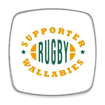 Rugby Wallabies supporter rugby australie - Magnet carré - blanc - Devant