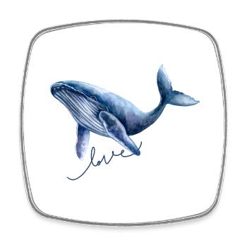Wal Liebe Blauwal Illustration - Viereckiger Kühlschrankmagnet - Weiß - Vorne