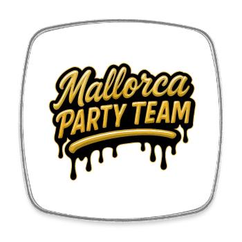 Mallorca Party Team - Viereckiger Kühlschrankmagnet - Weiß - Vorne