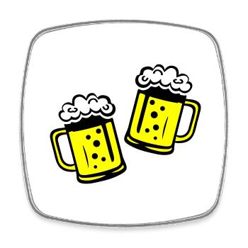 Bier Bierkrug Prost - Viereckiger Kühlschrankmagnet - Weiß - Vorne
