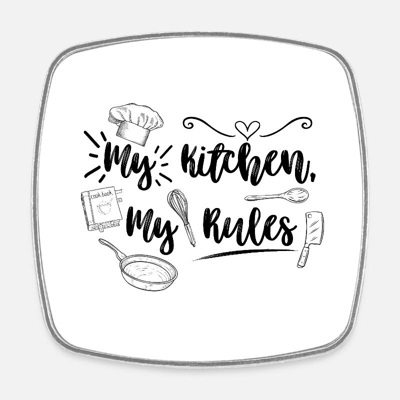 My Kitchen, my Rules - Ich bin der Chefkoch - Viereckiger Kühlschrankmagnet - Weiß