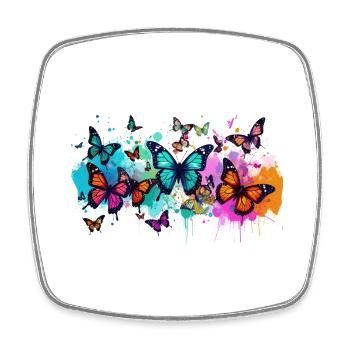 schmetterling,bunt,blumen,graffiti - Viereckiger Kühlschrankmagnet - Weiß - Vorne