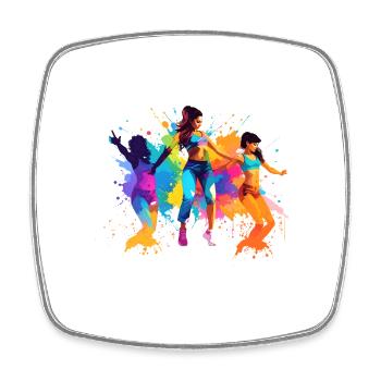 dancer,dance,illustration,colorful,graffiti - Square fridge magnet - white - Front