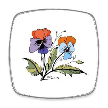 Blumen - Viereckiger Kühlschrankmagnet - Weiß - Vorne
