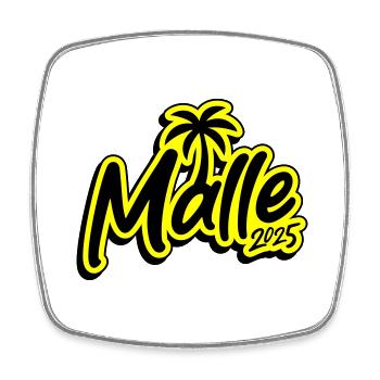 Palmier Malle 2025 - Magnet carré - blanc - Devant