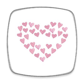 Daddy Love - Rosa Herzen | Ideal für Vatertag - Viereckiger Kühlschrankmagnet - Weiß - Vorne