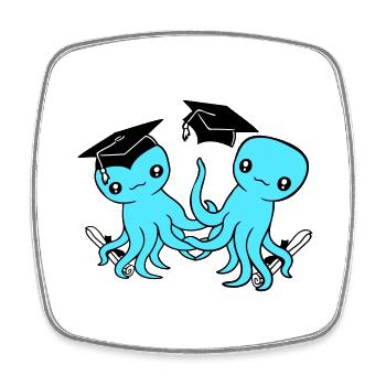 2 Octopus a réussi deux études secondaires - Magnet carré - blanc - Devant