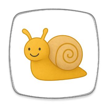 Cute Snail for Babies and Kids – Funny Animal - Square fridge magnet - white - Front