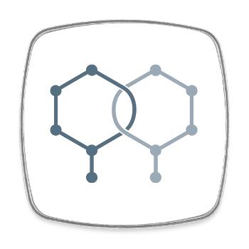 Décalage d’isomères – Conception chimique - Magnet carré - blanc - Devant