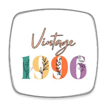Vintage 1996 Floral - Square fridge magnet - white - Front