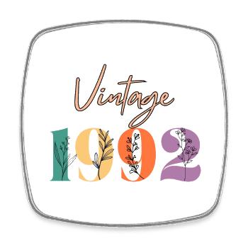 Vintage 1992 Floral - Square fridge magnet - white - Front