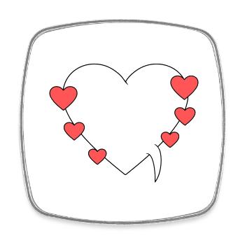 Speech bubble with hearts - Square fridge magnet - white - Front