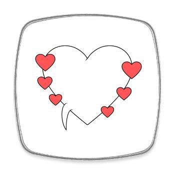 Speech Bubble with Hearts 3 - Square fridge magnet - white - Front