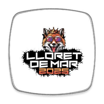 Lloret De Mar 2025 Party Fuchs - Viereckiger Kühlschrankmagnet - Weiß - Vorne