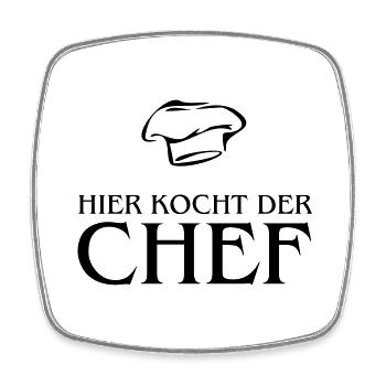 Kochen Koch Essen Trinken Fun Chefkoch Lifestyle - Viereckiger Kühlschrankmagnet - Weiß - Vorne