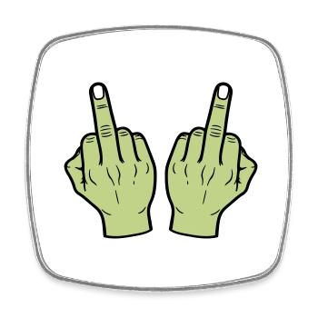 Middle Finger Hand - Square fridge magnet - white - Front