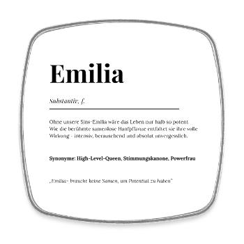 Emilia - Viereckiger Kühlschrankmagnet - Weiß - Vorne