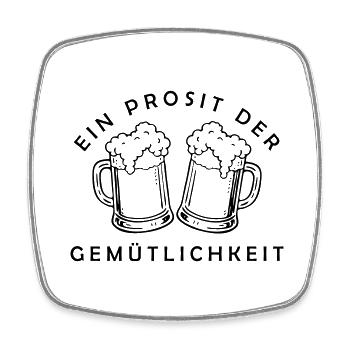 Bier - Ein Prosit der Gemütlichkeit - Square fridge magnet - white - Front