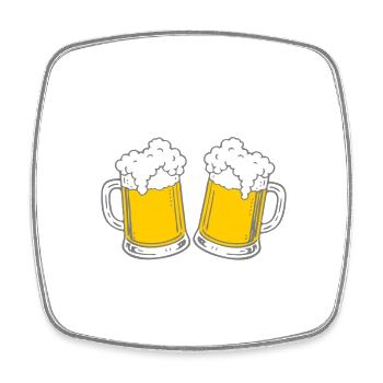Bier - Ein Prosit der Gemütlichkeit - Viereckiger Kühlschrankmagnet - Weiß - Vorne