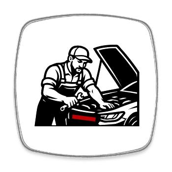 Auto Kfz Mechaniker - Viereckiger Kühlschrankmagnet - Weiß - Vorne