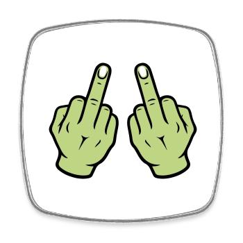 Middle Finger Hand - Square fridge magnet - white - Front